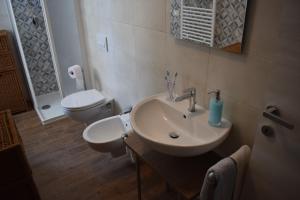 a bathroom with a sink and a toilet at La Dimora di Lalla in Lanciano
