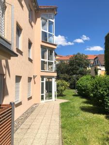 a building with a door on the side of it at Apartment Saxonia in Pirna