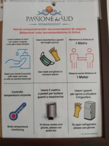 Certifikát, hodnocení, plakát nebo jiný dokument vystavený v ubytování B&b Passione del sud