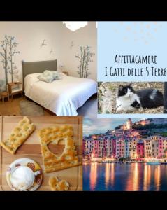 A bed or beds in a room at Affittacamere I Gatti delle 5 Terre