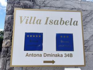Certifikát, ocenenie alebo iný dokument vystavený v ubytovaní Villa Isabela
