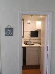 kuchnia ze zlewem i blatem w obiekcie BONITO APARTAMENTO TRIANA-LOS REMEDIOS w Sewilli