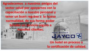 HOTEL BOUTIQUE JAYCO في San José Iturbide: ملصق متحف مع صورة لمبنى