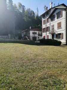 duże pole trawy przed budynkiem w obiekcie Appartamento al sole w mieście Pieve di Cadore