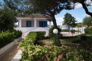 a white house with a tree and some bushes at Villa Lara in Polignano a Mare