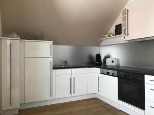 Kuchyň nebo kuchyňský kout v ubytování Ferienwohnung „Anhaide“