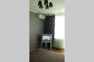 TV a/nebo společenská místnost v ubytování 2к Метро Студенческая Героев Труда Французский бульвар