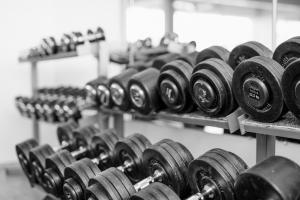 Posilňovňa alebo fitness centrum v ubytovaní Penzion Troja