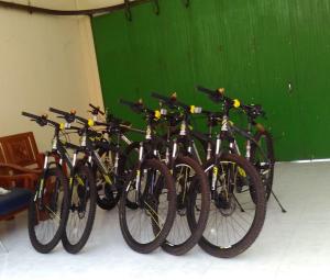 a row of bikes parked next to each other at Griya Harja Homestay in Borobudur