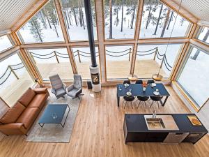 an overhead view of a living room in a house at Holiday Home Villa gaissa by Interhome in Raattama