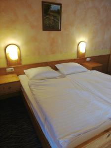 Postel nebo postele na pokoji v ubytování Hotel Wirt Z'Minsta