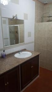 a bathroom with a sink and a mirror at Apartamento Maria Encarnacion in El Bosque