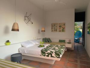 Uma cama ou camas num quarto em Casa Amberes