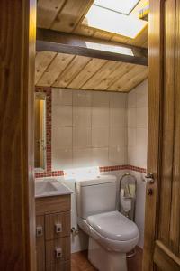 a bathroom with a toilet and a sink at casa el susurro in Ponferrada