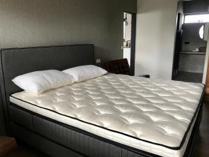 Un pat sau paturi într-o cameră la B&B Tussen Vecht en Veer