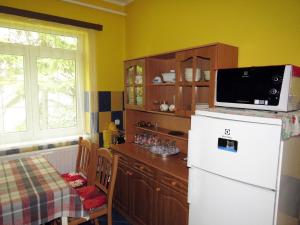 Kuchyň nebo kuchyňský kout v ubytování Székely Apartman