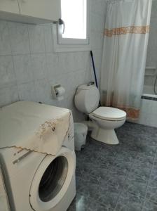 ein Badezimmer mit Waschmaschine und Toilette in der Unterkunft ASTERIA HOUSE in Kala Nera + 23 Fotos