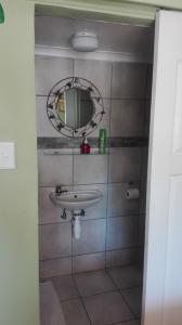 Johannesburg的住宿－Melville House，一间带水槽和镜子的浴室