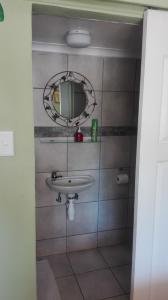 a bathroom with a sink and a mirror at Melville House in Johannesburg