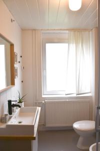 Et badeværelse på Lesnavesna designer Apartment with a garden