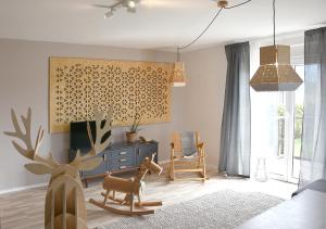 A seating area at Lesnavesna designer Apartment with a garden