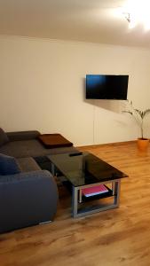- un salon avec un canapé et une table basse dans l'établissement Apartment Koblenz, à Coblence