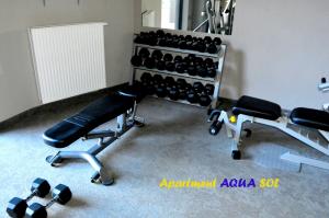 Posilňovňa alebo fitness centrum v ubytovaní Kołobrzeg, Aqua Sol Polanki Park, Strand 300 m, Schwimmbad, Fitness, Parkplatz, Terasse