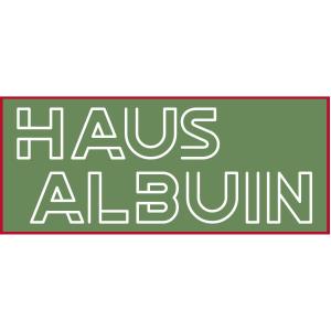 a green and white sign with the words haus albuium at Haus Albuin in Sankt Gallenkirch