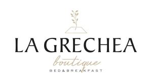 a sampling of some of the fonts in the la greena furniture logo at La Grechea Boutique B&B in Casa Alzi