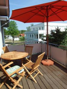 En balkon eller terrasse på Haus Waldheim