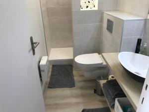 a bathroom with a toilet and a sink at Vitamin SEA in Wimereux