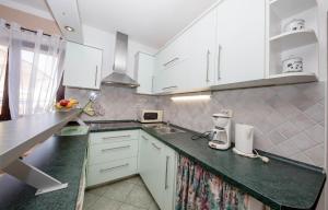 Kuchyň nebo kuchyňský kout v ubytování Apartments Debelić