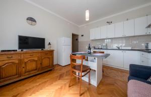 Kuchyň nebo kuchyňský kout v ubytování Apartments Debelić