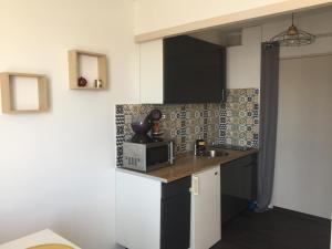Kuchyň nebo kuchyňský kout v ubytování Studio Remparts Porte St Roch