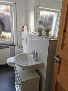 ห้องน้ำของ Gemütliche 90 qm Wohnung in Saarburg, zentral gelegen, Garten mit Aussicht, separater Eingang