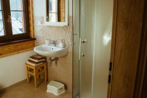 Koupelna v ubytování Apartmány Pod Stráni