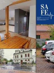 a collage of photos of a house and a building at 999 Aparthostel in Krakow