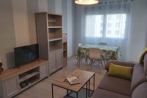 Campania في أورينس: غرفة معيشة مع أريكة وتلفزيون وطاولة