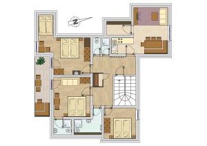 ein Grundriss eines Hauses in der Unterkunft Haus Silberwang in Sankt Gallenkirch