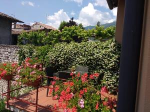 a balcony with flowers and plants on a building at Bed & Breakfast Ligont in Budòio
