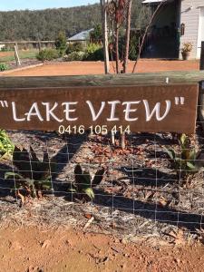 a sign that says lake view on a fence at Lakeview in Bridgetown
