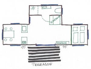 Půdorys ubytování Tiny House Steirerbua