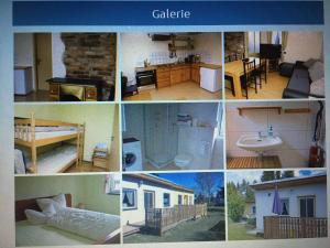 un collage de diferentes fotos de una casa en Ferienhaus 47 am Zeulenrodaer Meer, en Zadelsdorf