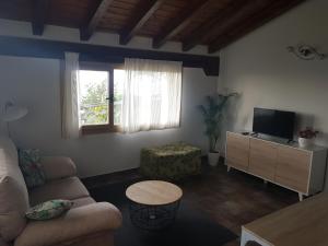 salon z kanapą, stołem i telewizorem w obiekcie Harrigain w mieście San Sebastián