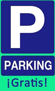 セビリアにあるImperial - Parking gratisの駐車標識(Pと駐車先頭付)