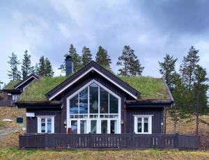 a house with a grass roof at Lemonsjøen-Jotunheimen-Besseggen in Stuttgongfossen