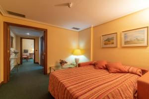 Un pat sau paturi într-o cameră la Hospedium Hotel Europa Centro