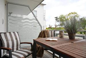 Balkón nebo terasa v ubytování Ferienwohnung Badestrand