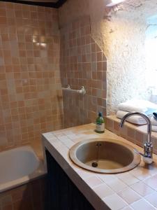 a bathroom with a sink and a bath tub at Chateau de Chémery in Chémery +37 photos