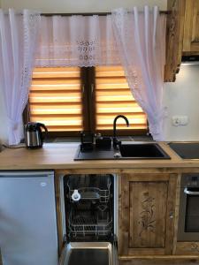 Kuchyňa alebo kuchynka v ubytovaní Apartamenty Willa Szafran z widokiem na góry